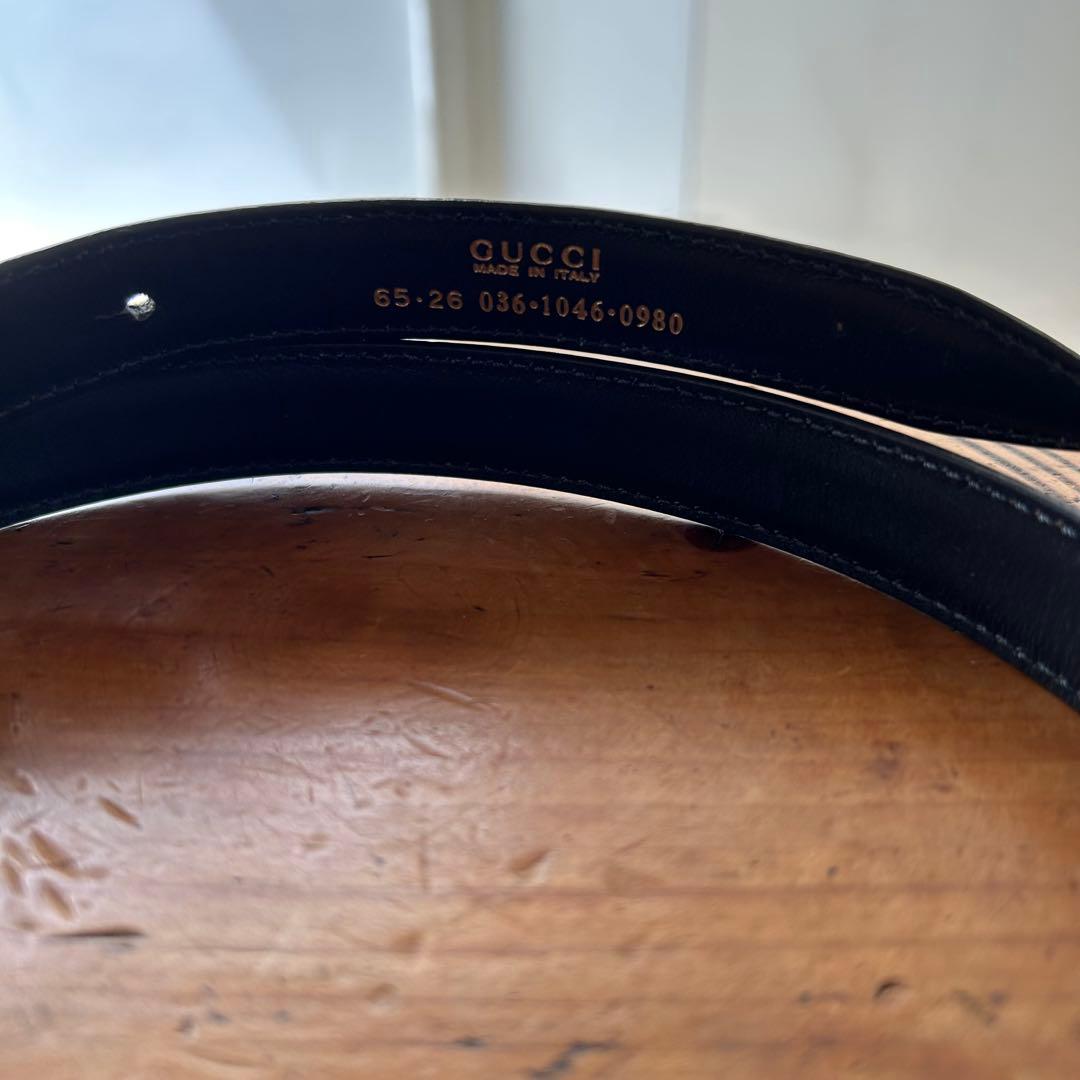 GUCCI GGロゴ 黒レザーベルト