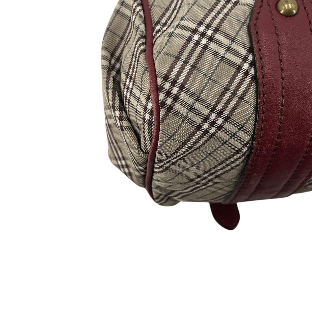 希少　バーバリーブルーレーベル　ノバチェック　ショルダーバッグ　ナイロン　レザー