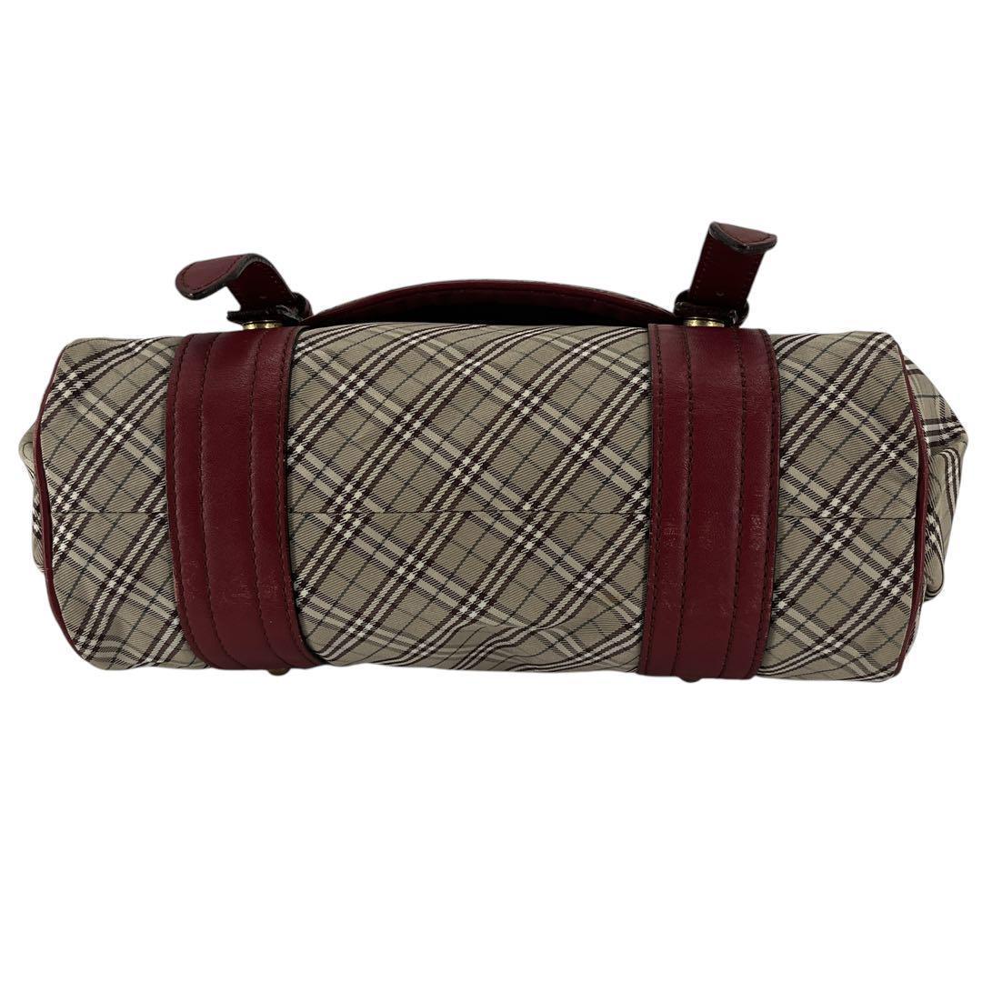 希少　バーバリーブルーレーベル　ノバチェック　ショルダーバッグ　ナイロン　レザー