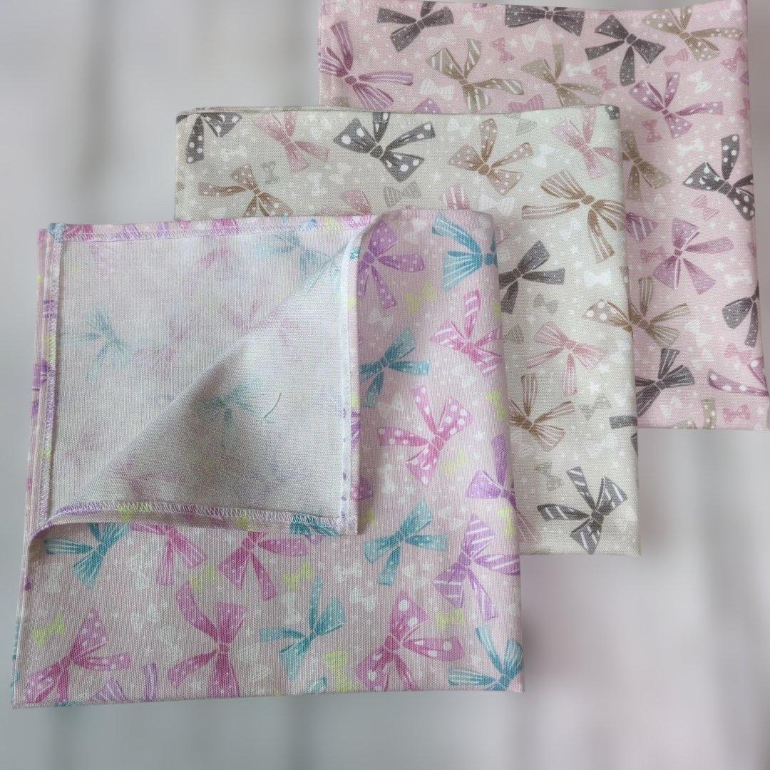 ひなさまご確認用　ランチョンマット　ハンドメイド　音符　リボン　ピンク