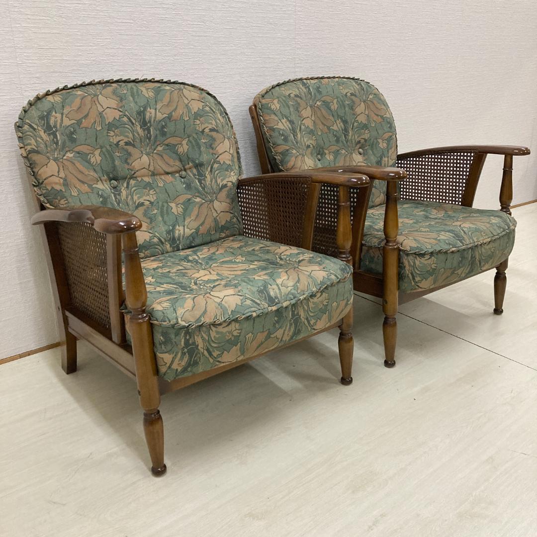 【カリモク】コロニアル　一人掛けソファ　シングルソファ　椅子　２脚セット