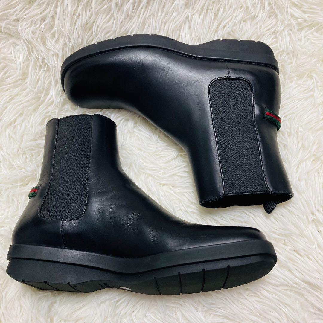 GUCCI グッチ　シェリーライン　サイドゴアブーツ　ブラック　36