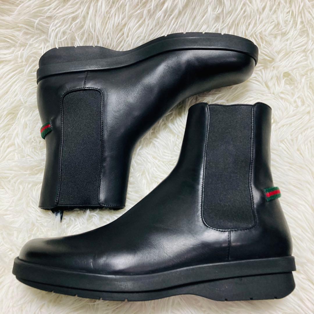 GUCCI グッチ　シェリーライン　サイドゴアブーツ　ブラック　36