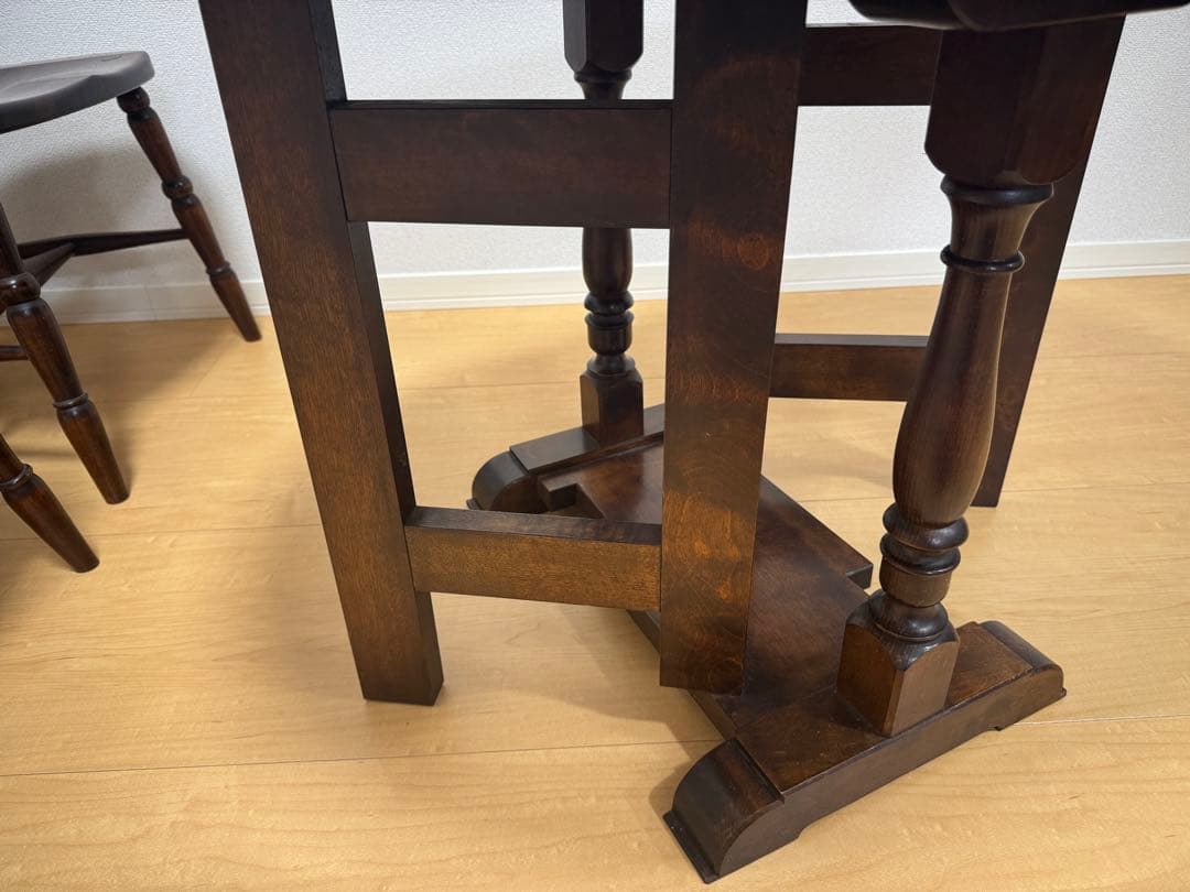 松本民芸家具！M型 高級バタフライテーブル 刻印有 松本民藝家具 ゲートレッグ