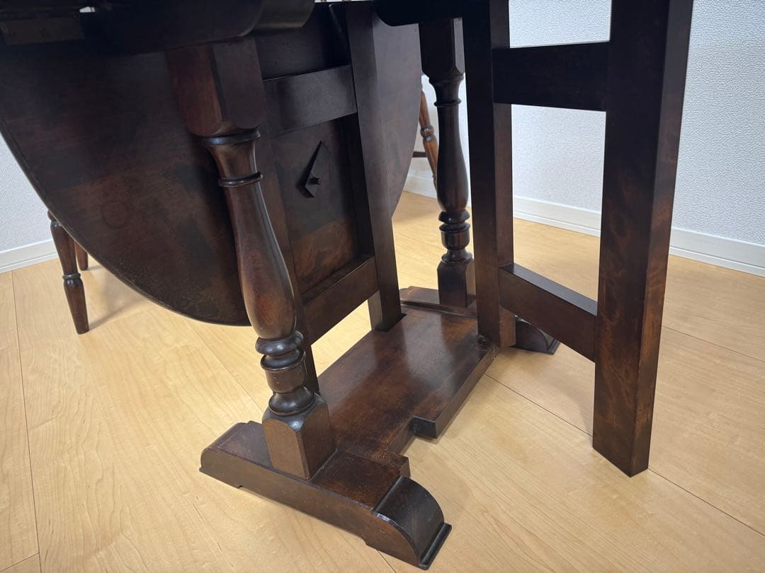 松本民芸家具！M型 高級バタフライテーブル 刻印有 松本民藝家具 ゲートレッグ