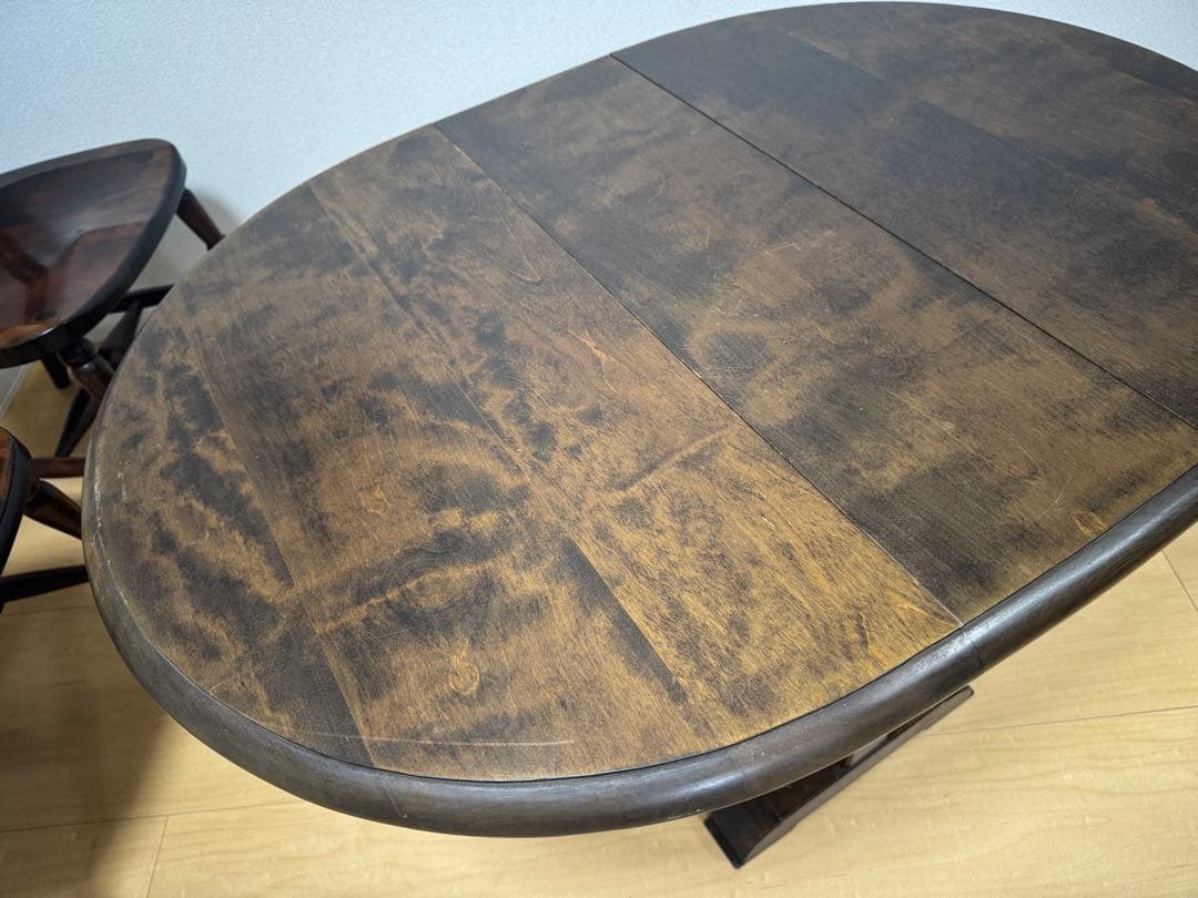 松本民芸家具！M型 高級バタフライテーブル 刻印有 松本民藝家具 ゲートレッグ