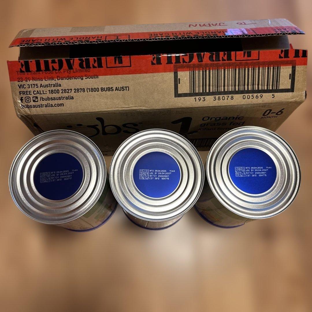 bubs バブズ オーガニック粉ミルク STEP1（0～6カ月）800g 3缶