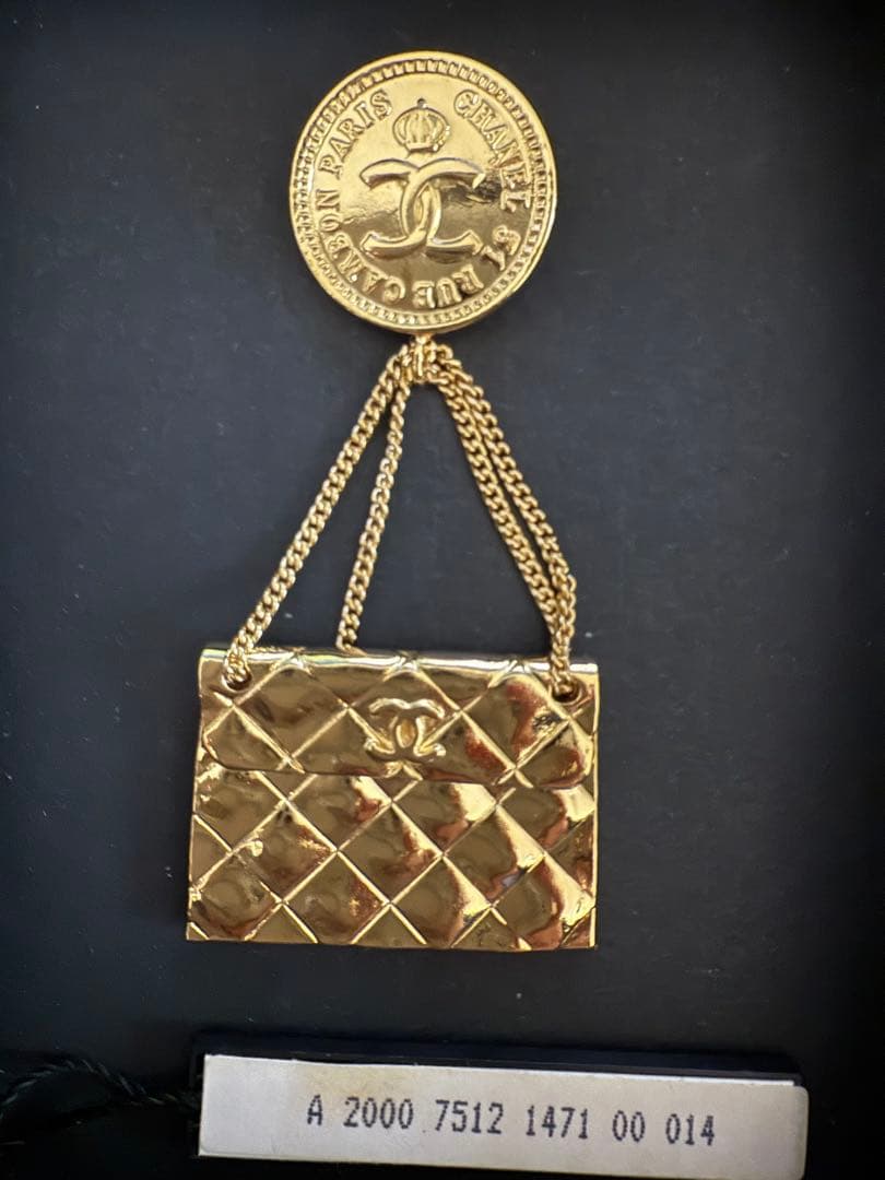 CHANEL ゴールド ハンドバッグ型ブローチ　ヴィンテージ