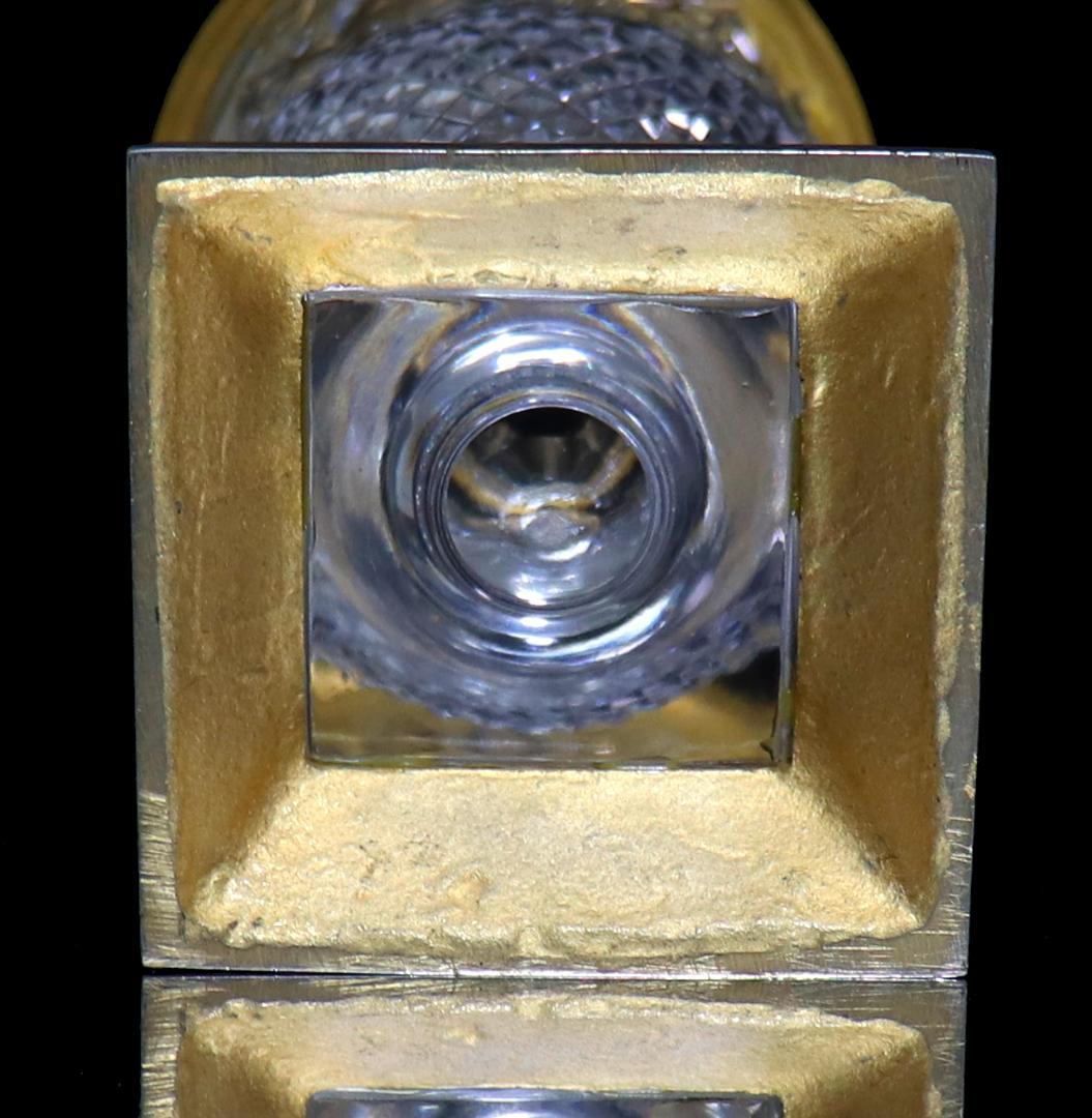 オールド・バカラ 1870年頃美術館級 ブロンズメディチ切子花瓶 壺 ディアマン