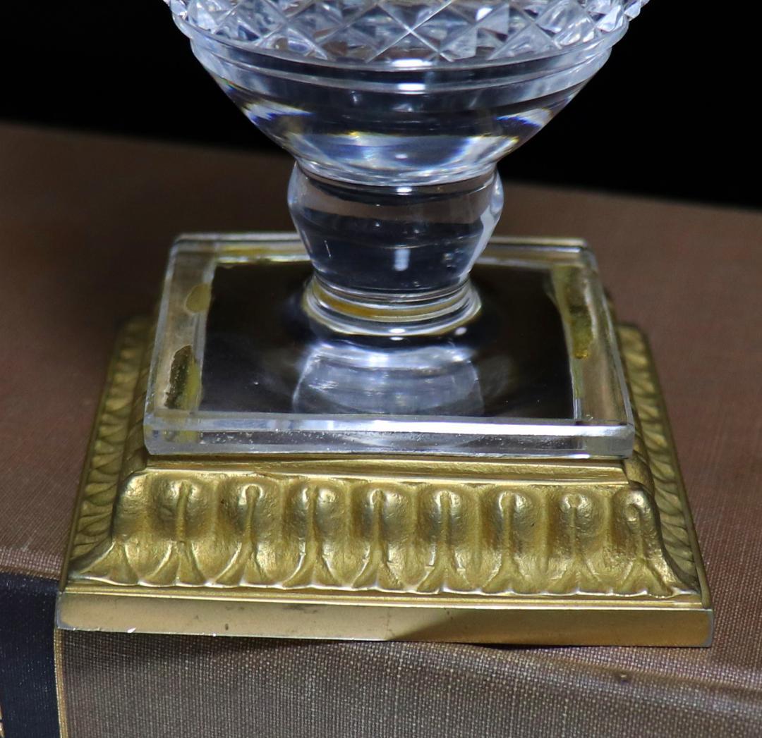 オールド・バカラ 1870年頃美術館級 ブロンズメディチ切子花瓶 壺 ディアマン