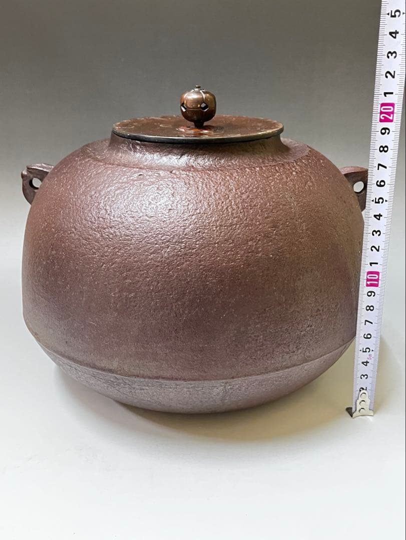 E494 人間国宝　釜師　高橋敬典作　田口釜　茶釜　鉄釜　茶道具　茶器　共箱付