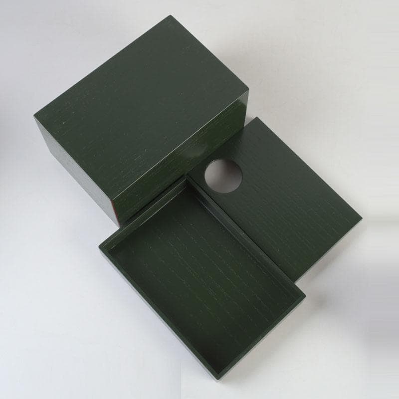 茶道具　桐木地本漆塗　青漆爪紅　利休茶箱　茶碗　棗など　七点　一式　M　9738