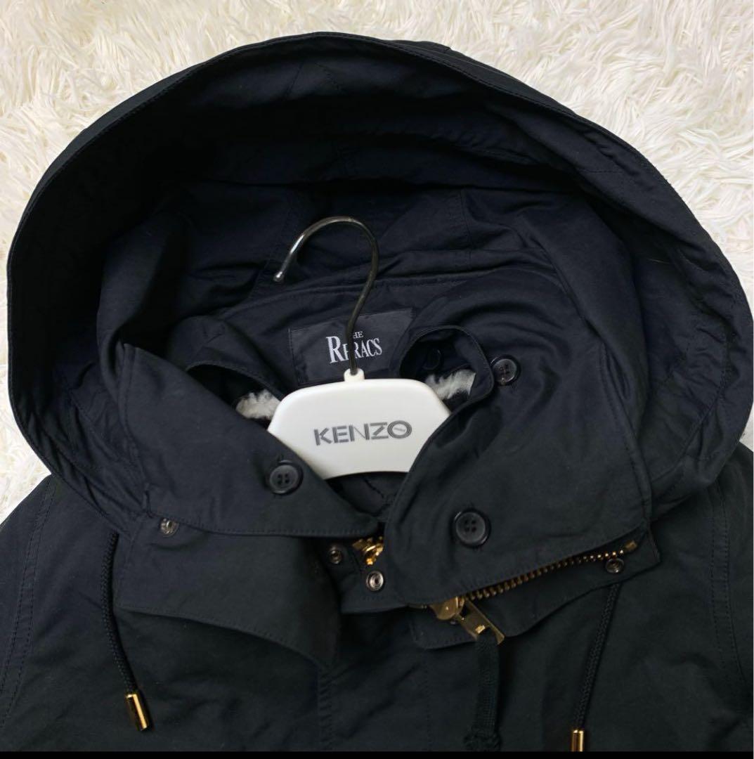 THE RERACS ボア付き ショートモッズコート ベスト ライナー ブラック