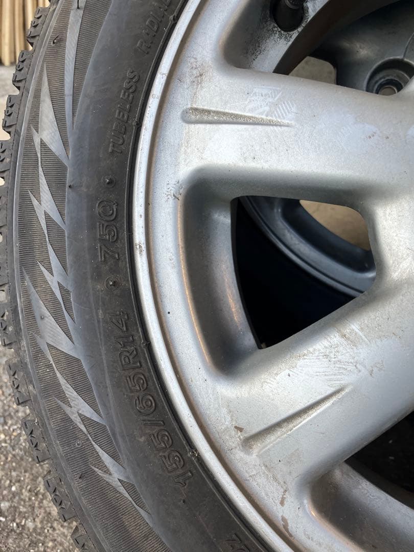山岸佑児①　14インチ アルミホイール 4本 155/65R14付