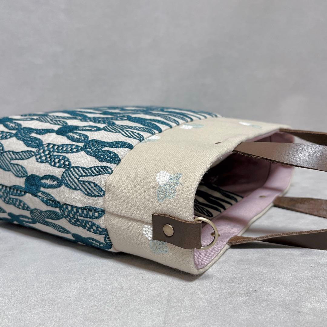 ハンドメイド　ミナペルホネン　きりかえトートバッグ⑅︎◡̈︎* Sサイズ