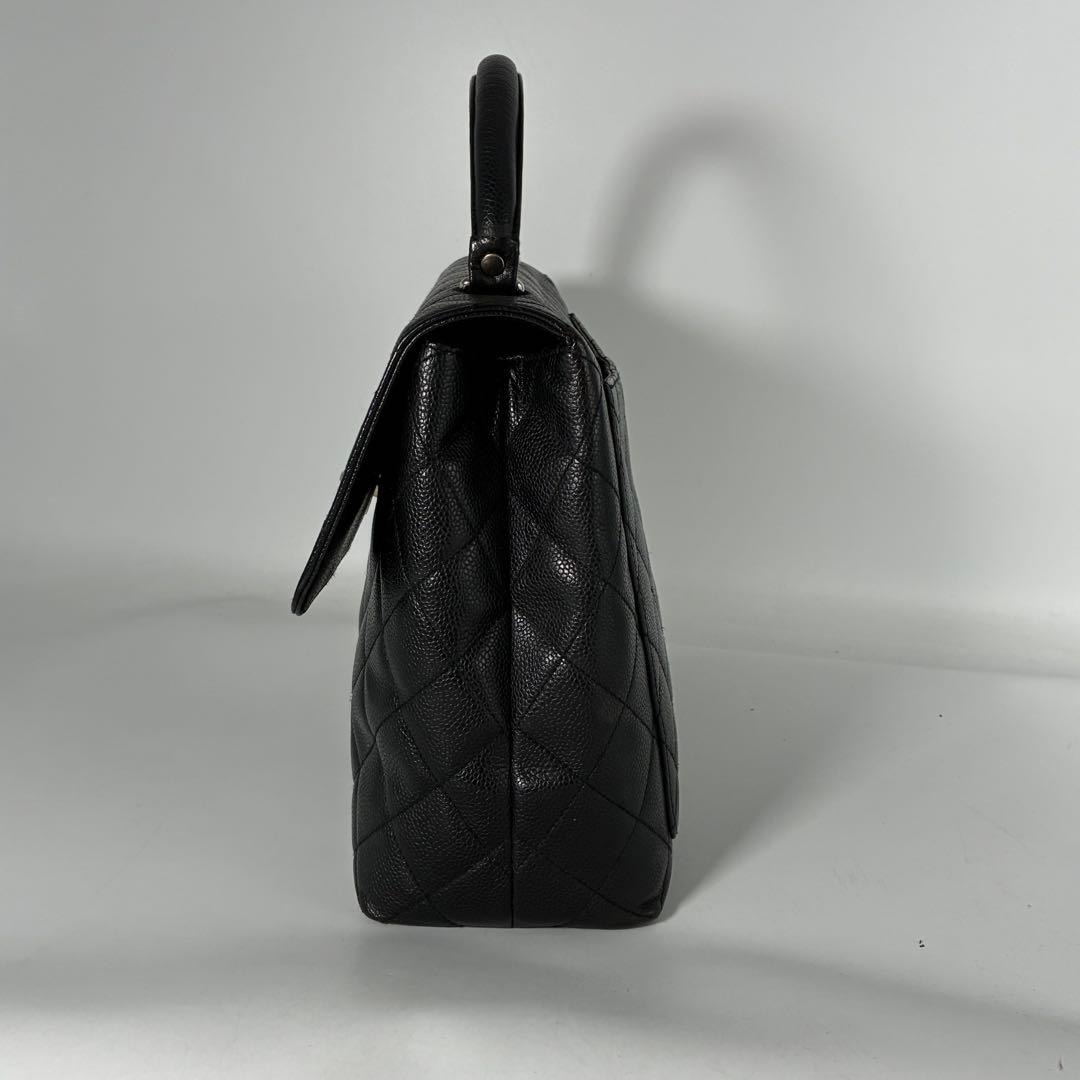 鑑定料無料✨シャネル　CHANEL キャビアスキン　トップハンドル　ターンロック