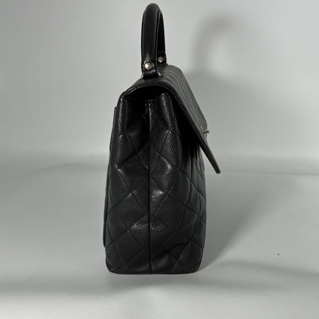 鑑定料無料✨シャネル　CHANEL キャビアスキン　トップハンドル　ターンロック