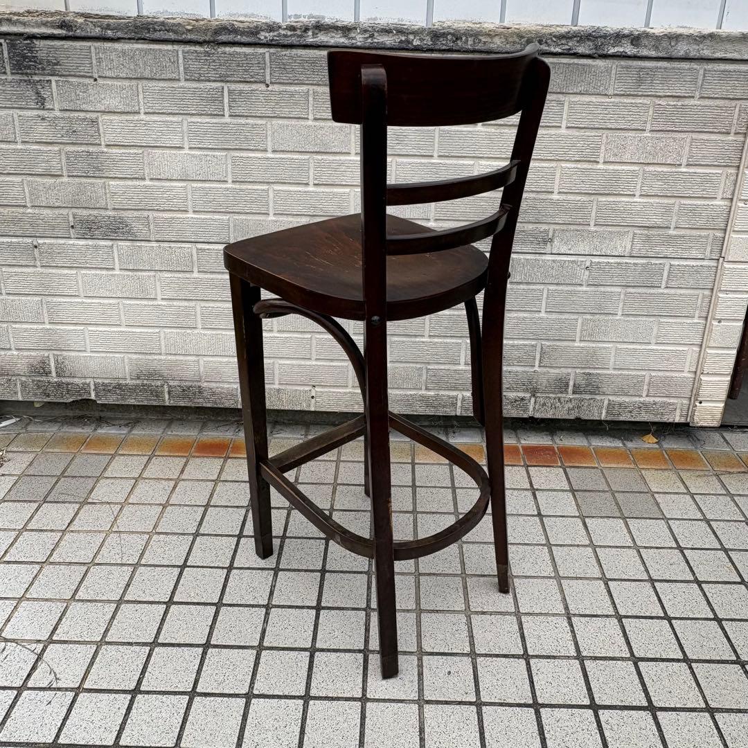 ③ 北欧レトロ 木製椅子 ベントウッドハイスツール バーチェア ビンテージ