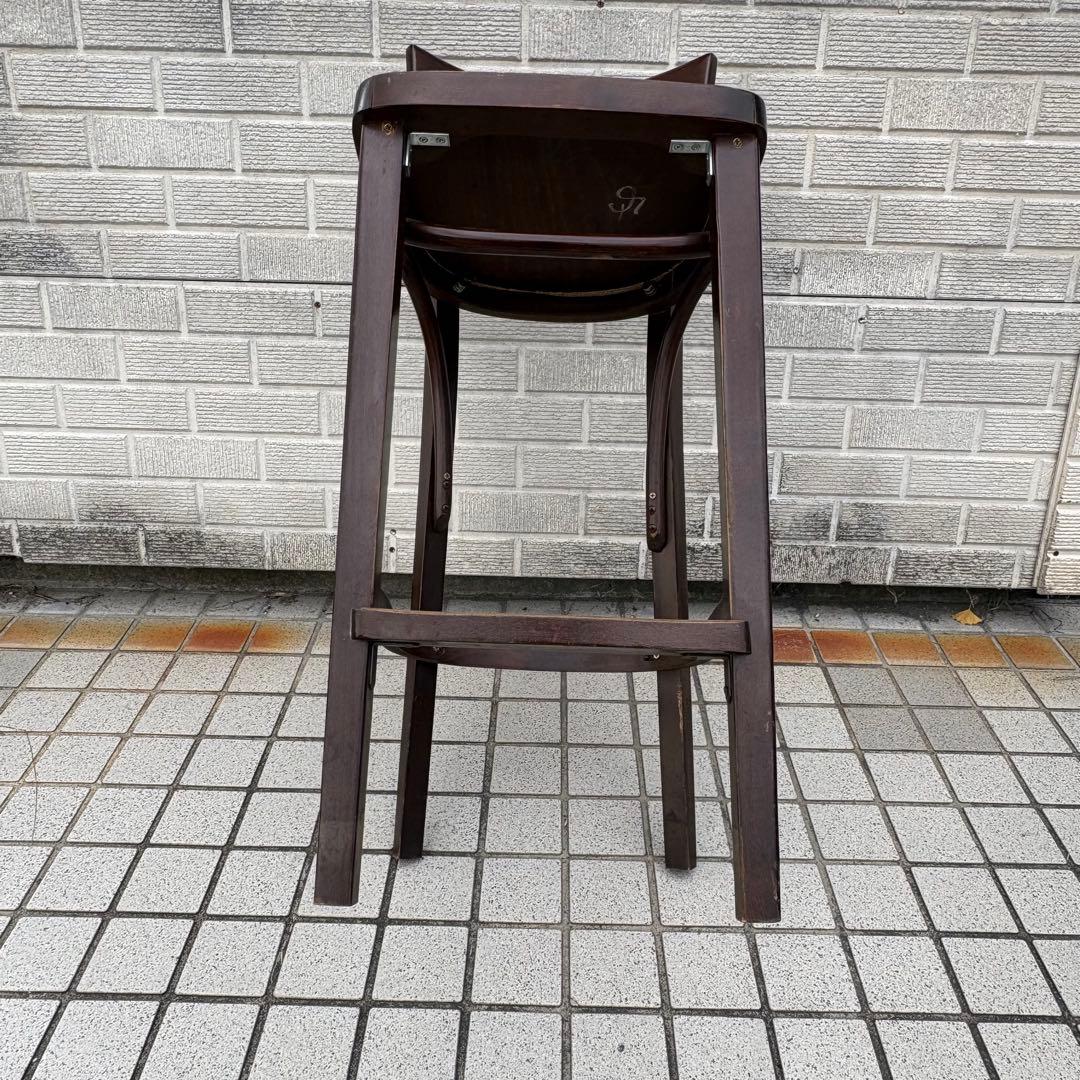 ③ 北欧レトロ 木製椅子 ベントウッドハイスツール バーチェア ビンテージ
