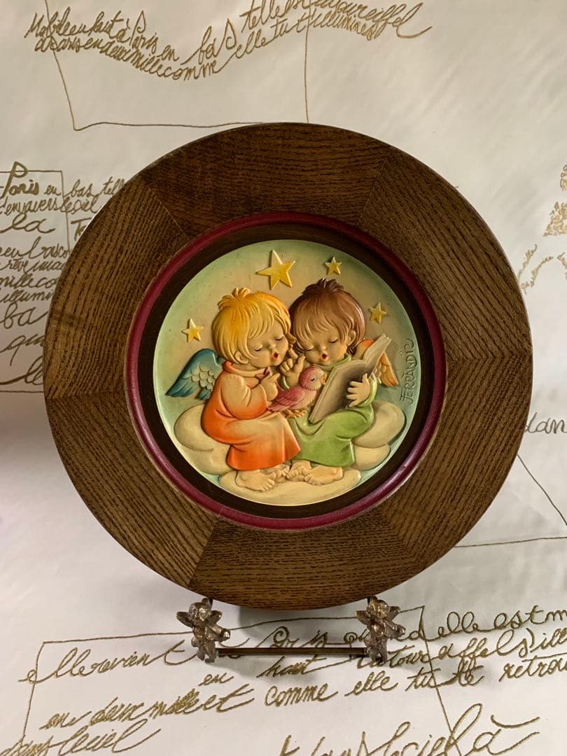 アンリ人形　ビンテージ1980年クリスマス木製プレート！可愛い過ぎます！