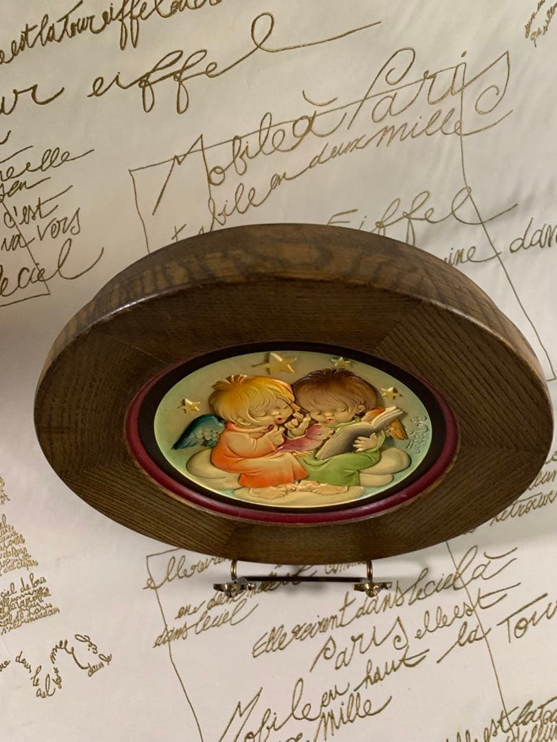 アンリ人形　ビンテージ1980年クリスマス木製プレート！可愛い過ぎます！