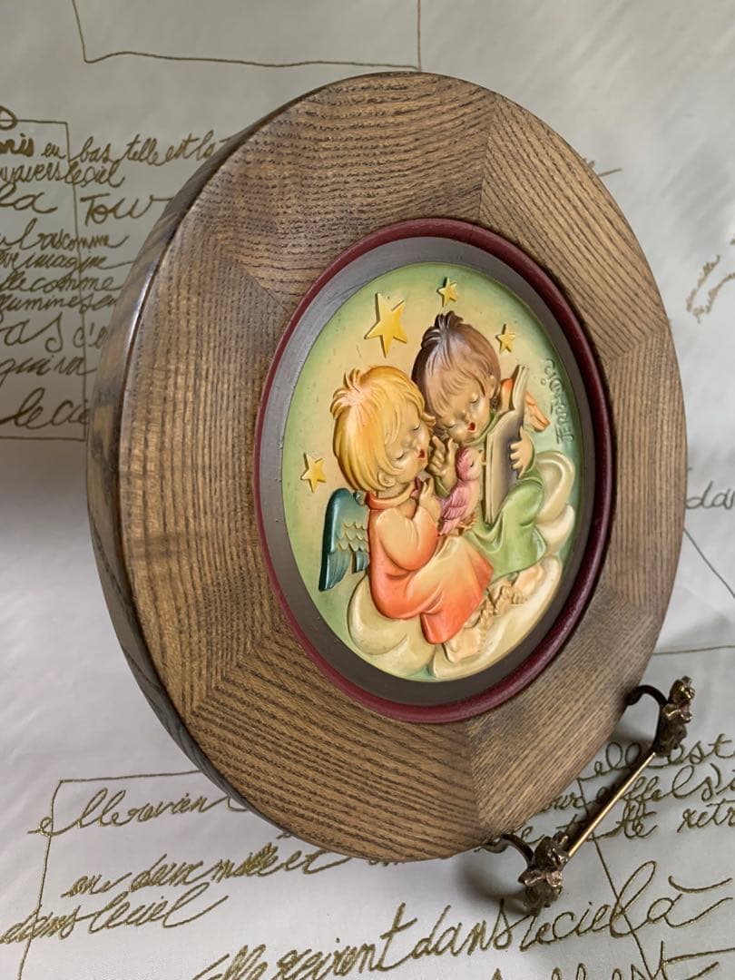 アンリ人形　ビンテージ1980年クリスマス木製プレート！可愛い過ぎます！