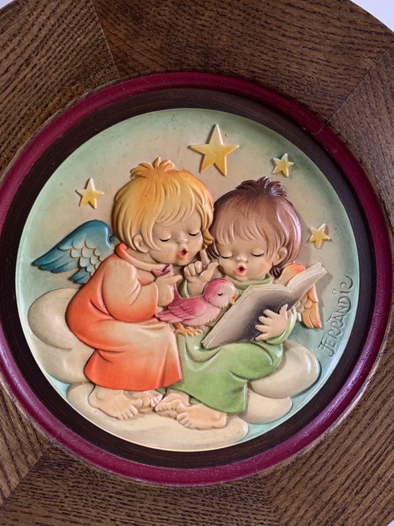 アンリ人形　ビンテージ1980年クリスマス木製プレート！可愛い過ぎます！