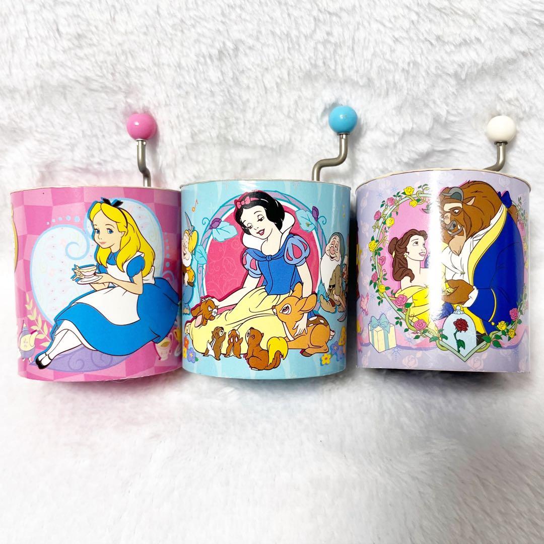東京ディズニーランド 手回しオルゴール 美女と野獣 白雪姫 不思議の国のアリス