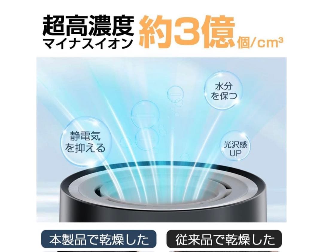 ドライヤー 超大風量 速乾 シルバー 過熱防止 軽量コンパクトPSE認証済み