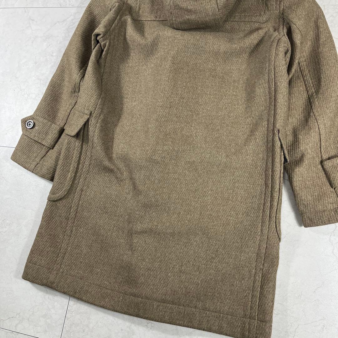 ✨極美品 バーバリーロンドン カシミヤ混 メガチェック ダッフルコート 本革
