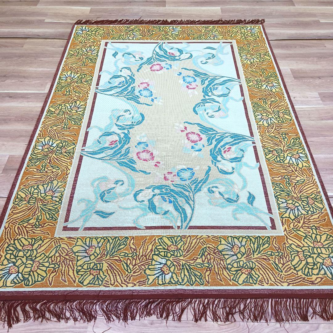 Y3001 中国シルク段通 特大判 245×169㎝ シルク100% 手織り