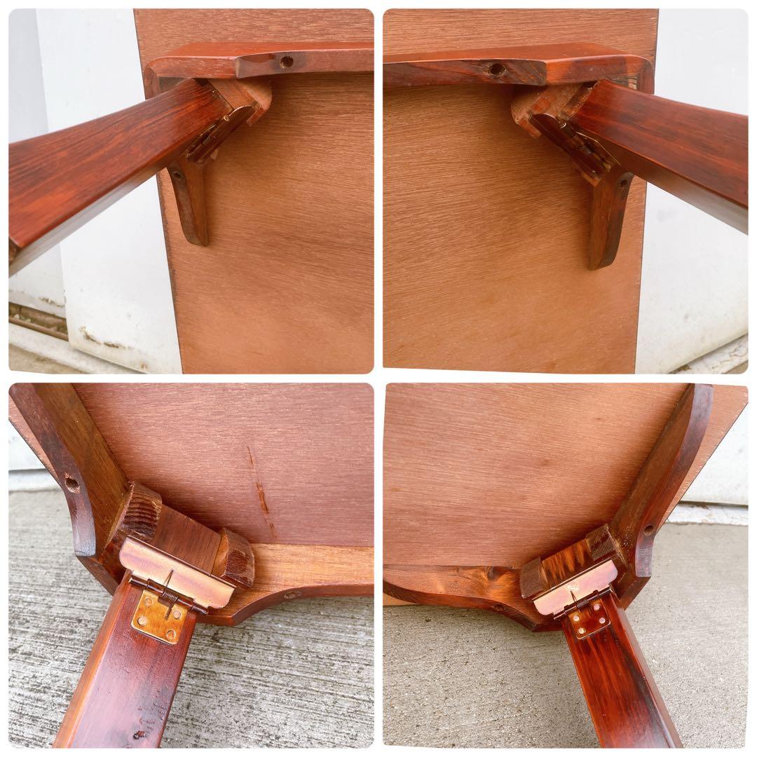 【美品①】高級 折り畳み座卓 昭和レトロ アンティーク 職人手作り ちゃぶ台