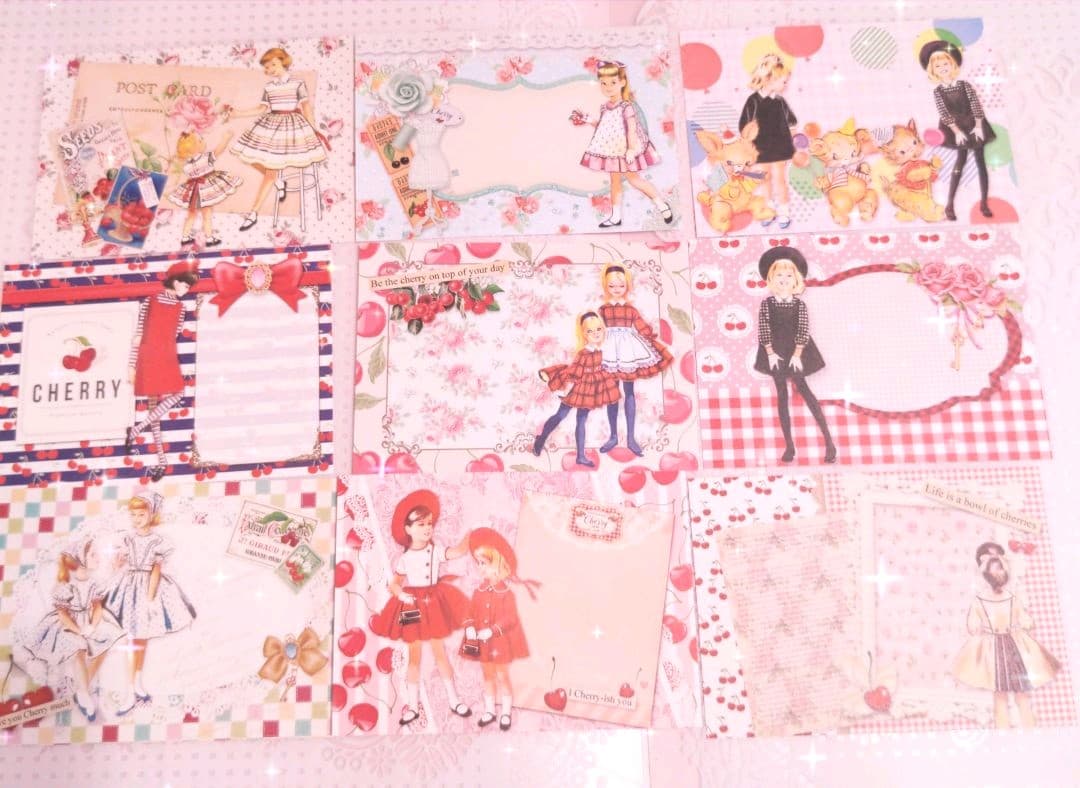 のり様♥ご確認用♥新作ガーリーレトロガール♥可愛いバラメモ♯630