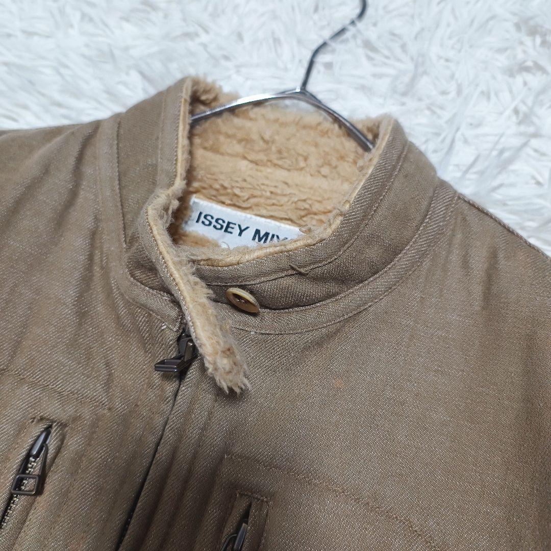 イッセイミヤケ 裏ボア ライダースジャケット