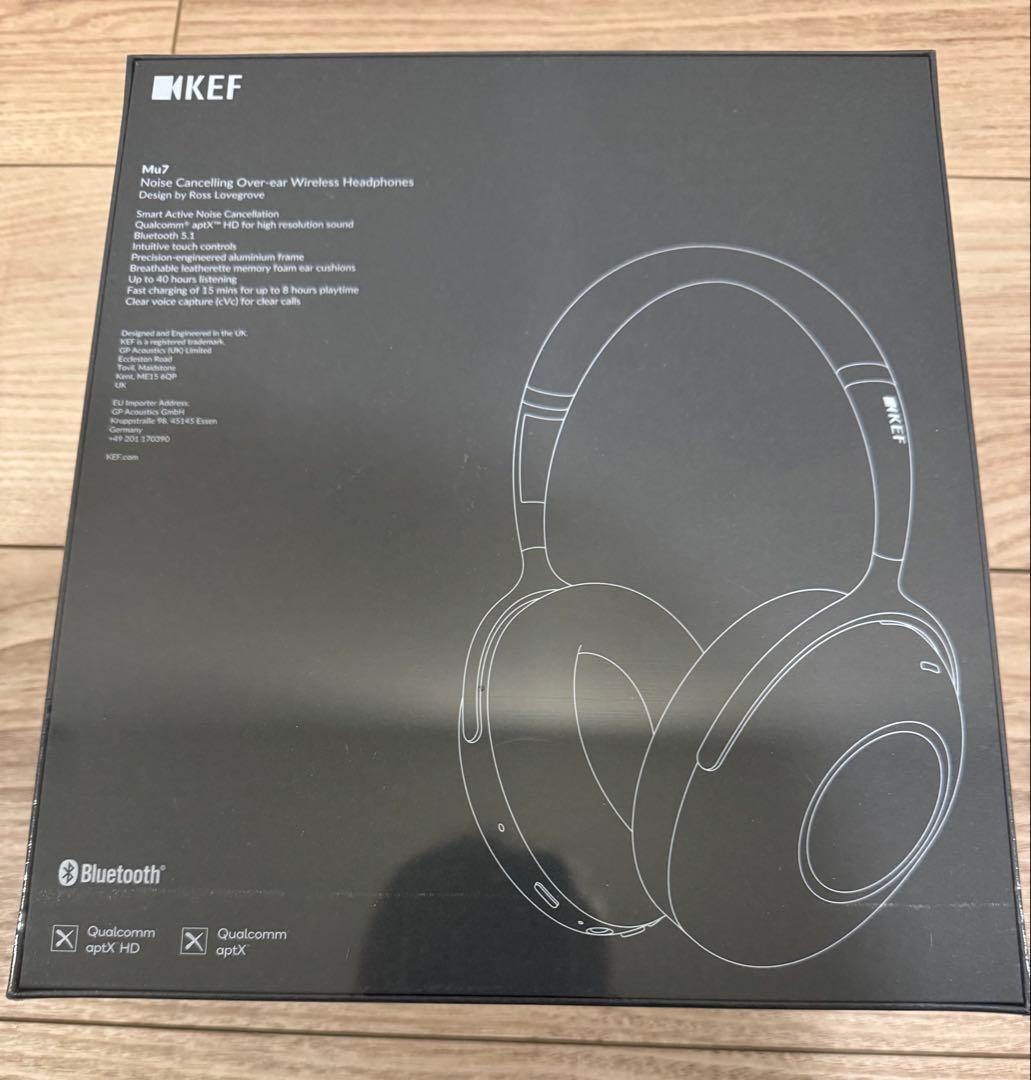 新品未使用品 KEF Mu7 ワイヤレスヘッドフォン Silver Grey