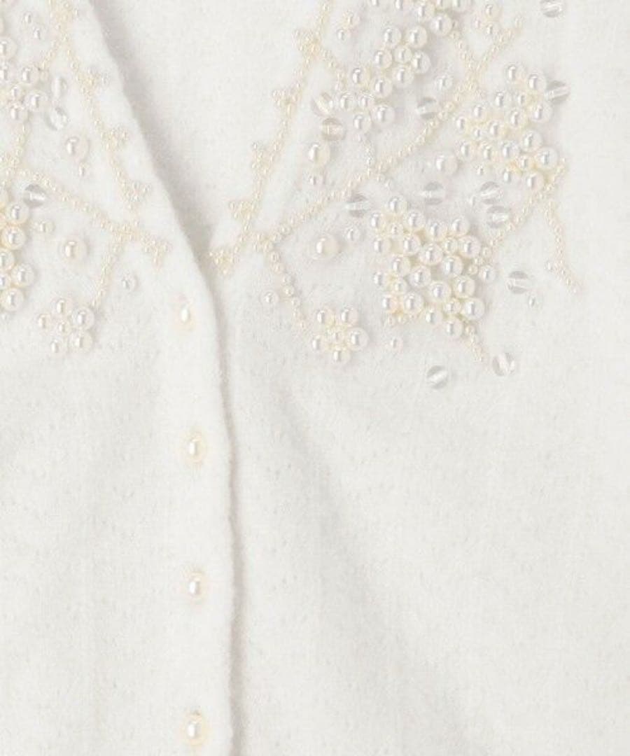 デプレ DES PRES 2024AW パールレースステッチVネックカーディガン