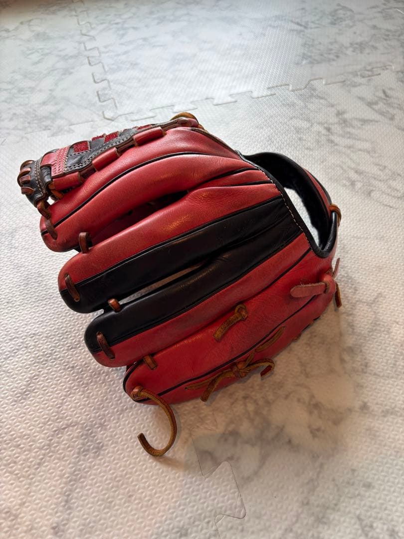 ZETT 軟式グローブ レッド/ブラック