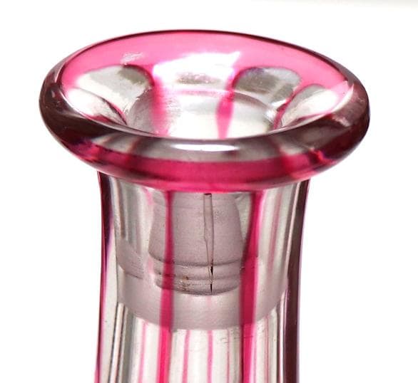 オールド・バカラ 最上級モデル ラグニー 赤色被せ 大型 カラフ アンティーク