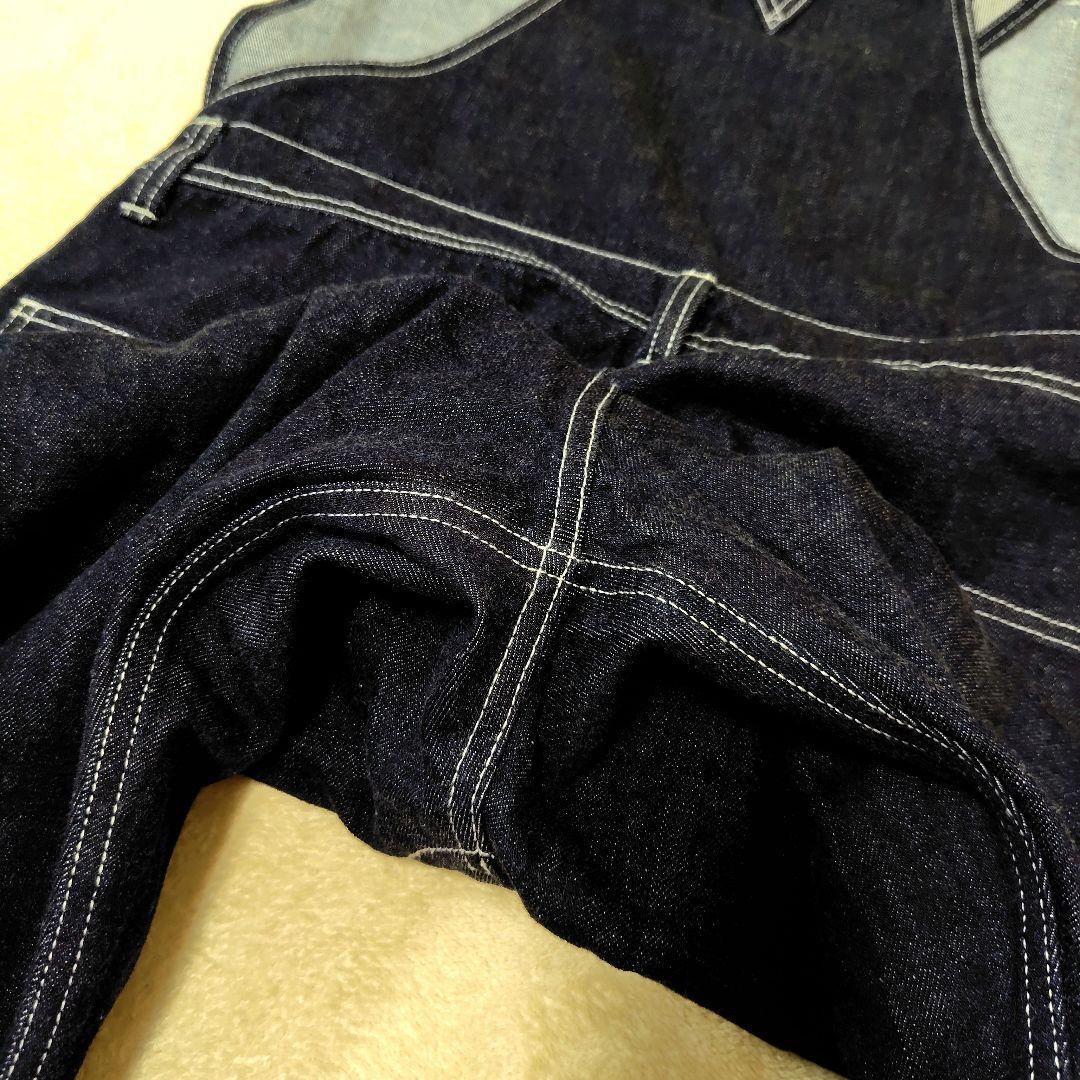 【美品】児島ジーンズ 濃紺 デニム つなぎ オーバーオール XL 日本製