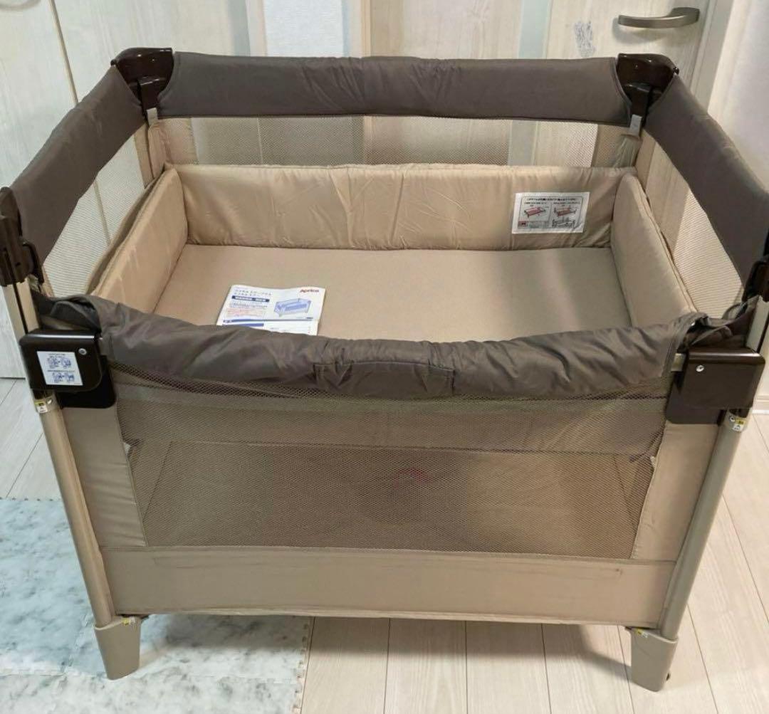 【美品】Apricaアップリカ ココネルエアー ベビーベッド　ココア　説明書付き