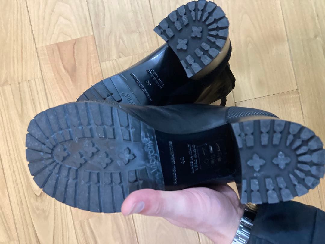 RANDOM IDENTITIES ブラック レザー ワークブーツ