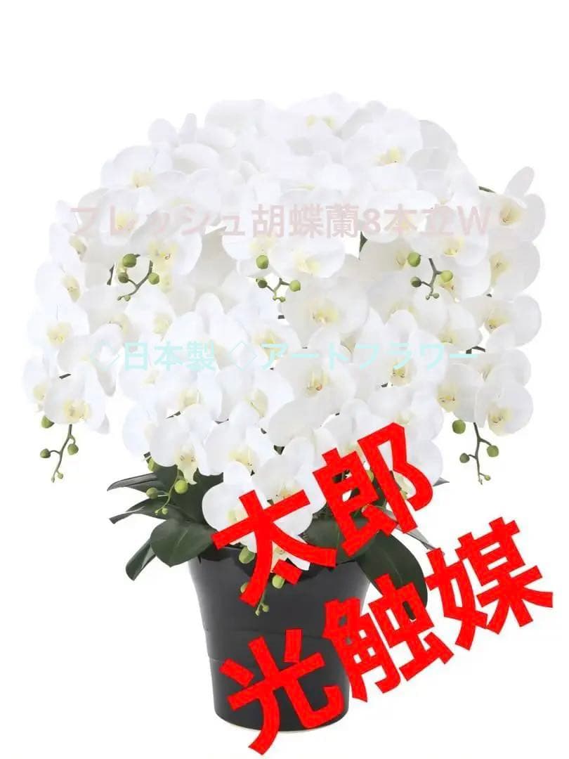 光触媒　人工観葉植物　フェイクグリーン　フレッシュ胡蝶蘭8本立Ｗ 高さ75cm
