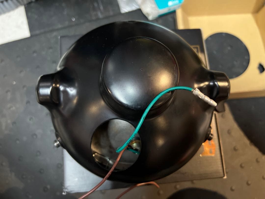 シビエ凹みヘッドライト/CIBIE バイク ヘッドライト ブラックケース