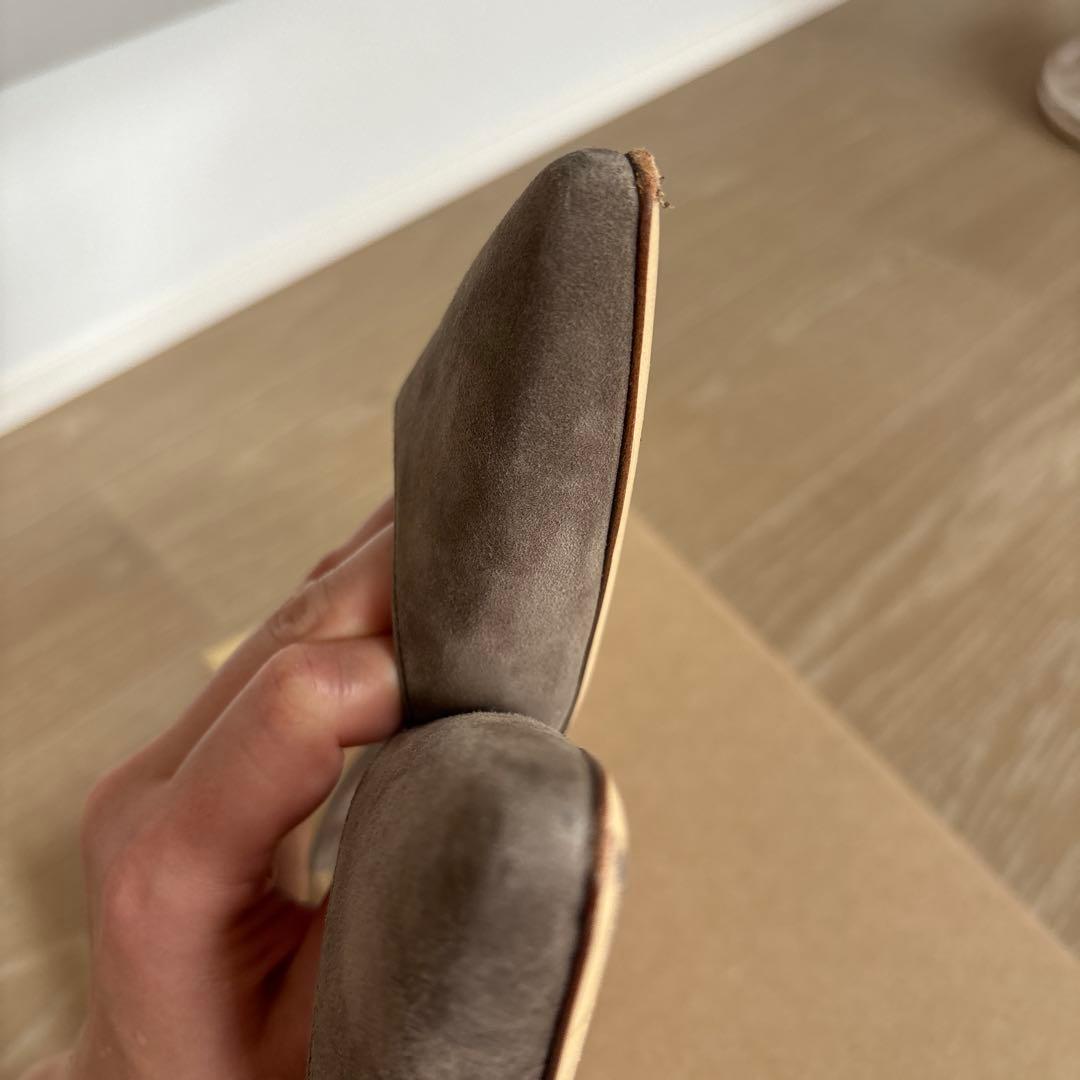 ドゥーズィエムクラス　グレー ポインテッドトゥ ミュール