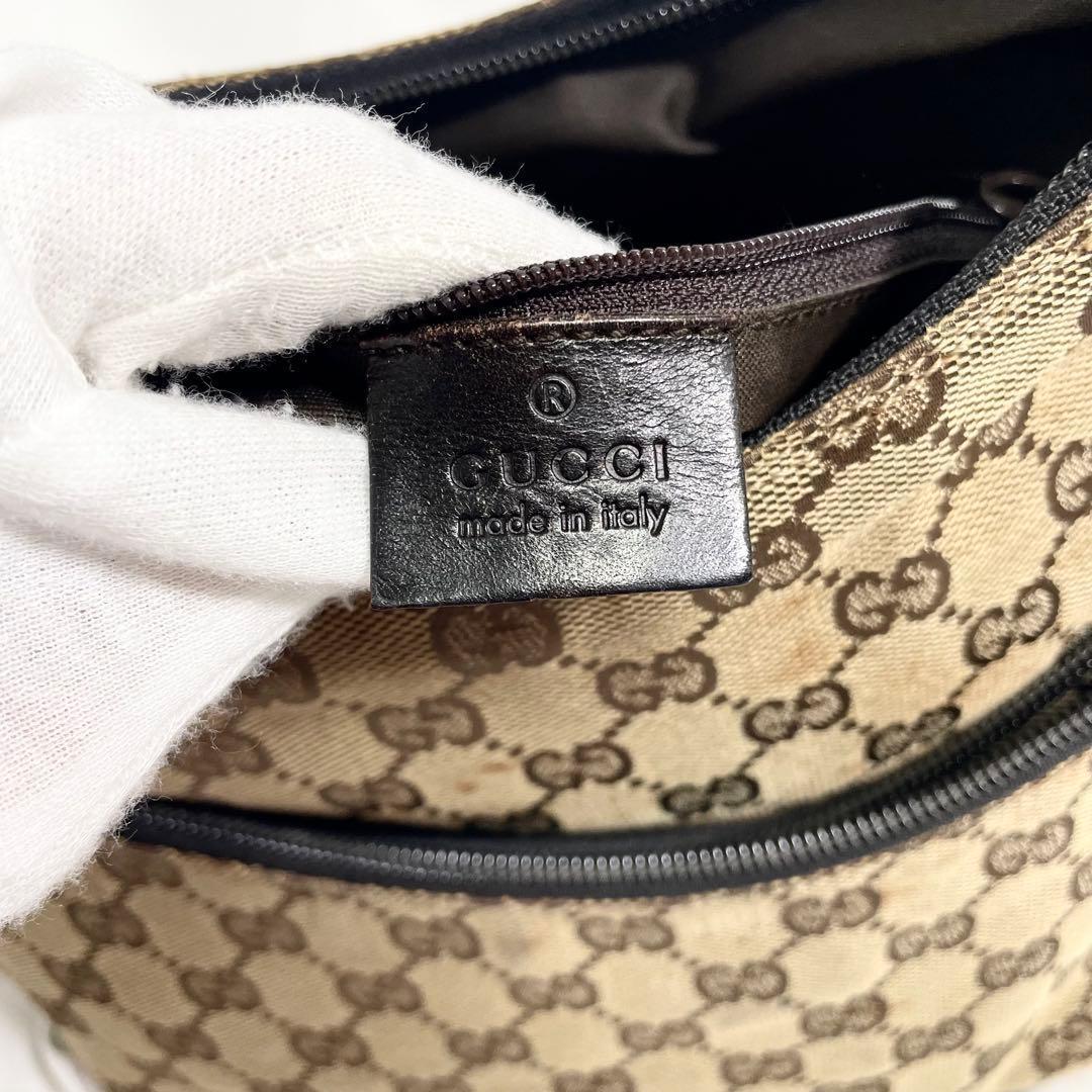 グッチ GG柄 ワンショルダー キャンバス ブラウン 大容量 多機能 肩がけ