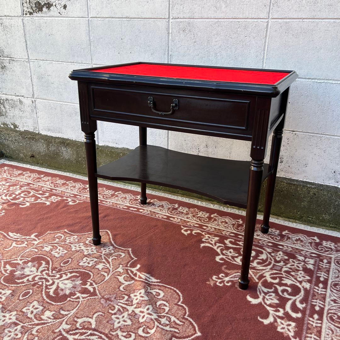 古家具ビンテージ品◾️起立木工 天板フェルト張り ディスプレイ台 飾り台 テーブル