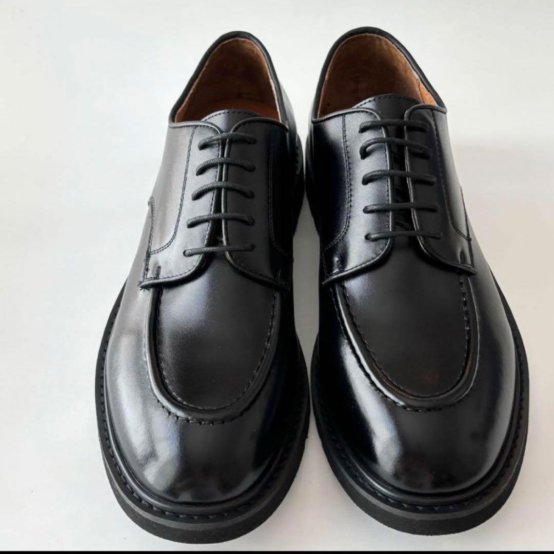 ✨極美品✨オックスフォード&ダービー プレーントゥUチップ 厚底レザービジネス黒