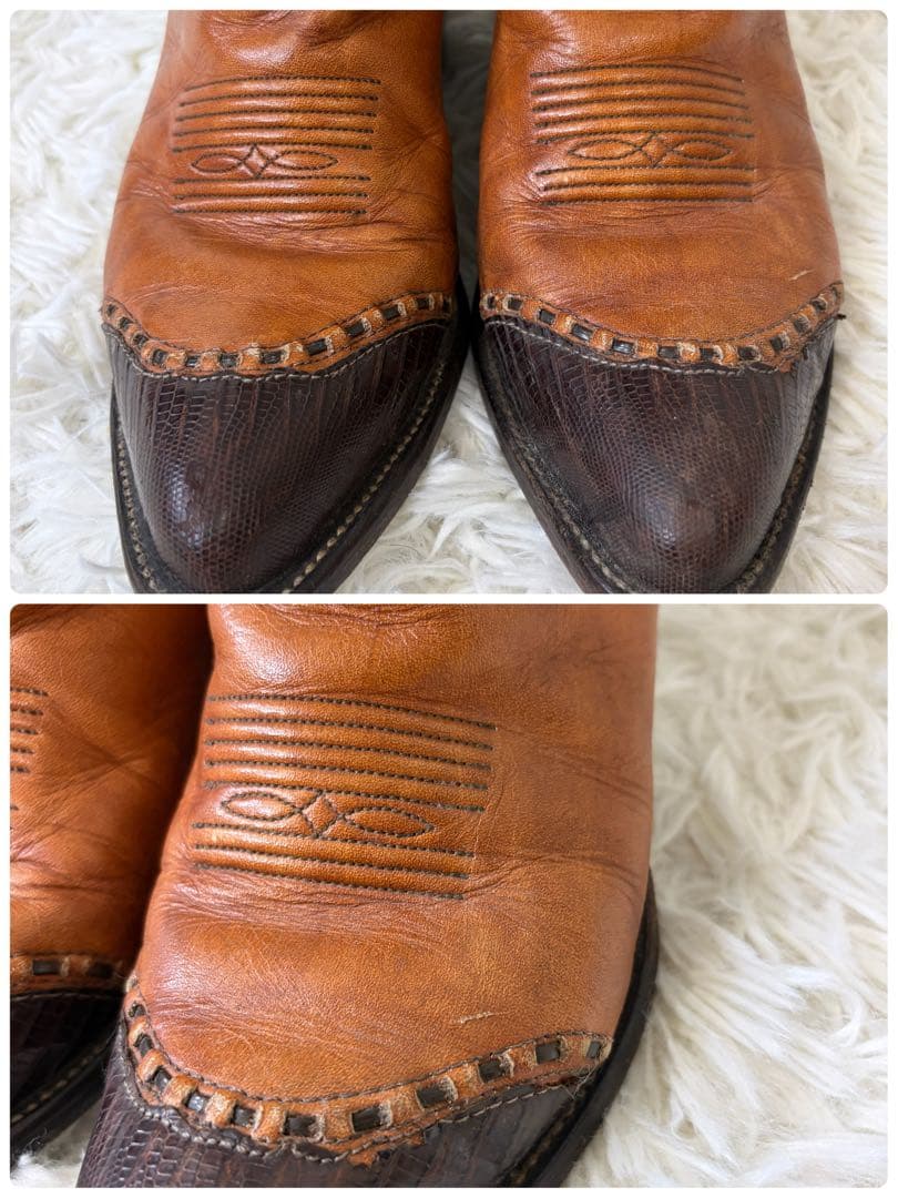 トニーラマ ウエスタンブーツ レザー USA製 ブラウン 23.5cm