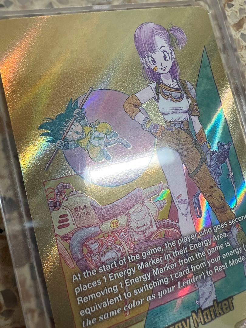 ドラゴンボール超カードゲーム　エナジーマーカー　ブルマ　金E-73 英語　おまけ