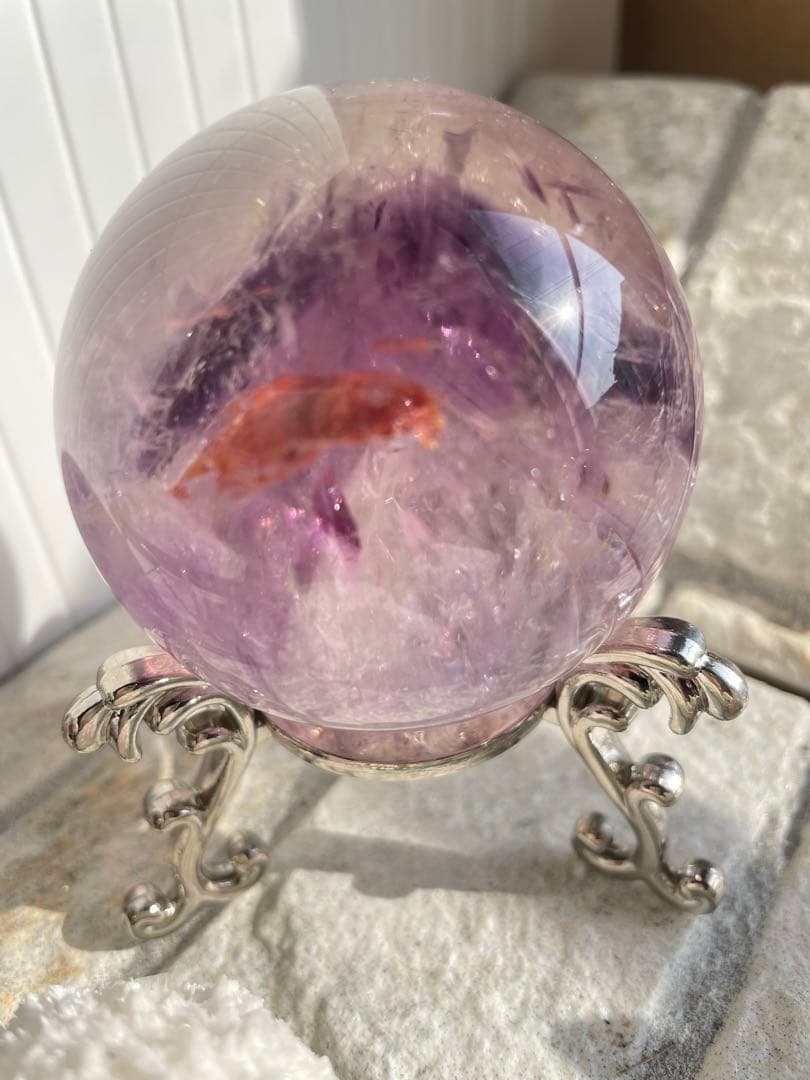 天然石　アメジストスフィア　ファントム　内包物入り